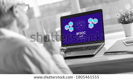 Laptop screen displaying a mooc concept