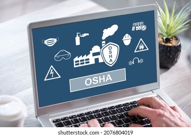 Laptop Screen Displaying An Osha Concept