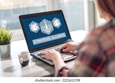 Laptop Screen Displaying A Strategic Alliance Concept