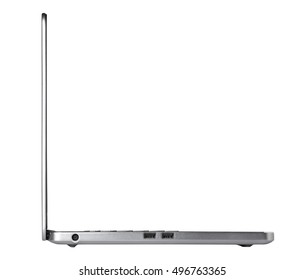 Laptop Side View Isolated On White