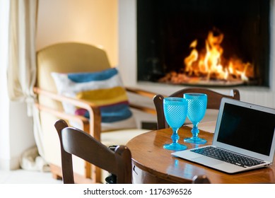Laptop Fireplace Stock Photos Images Photography Shutterstock