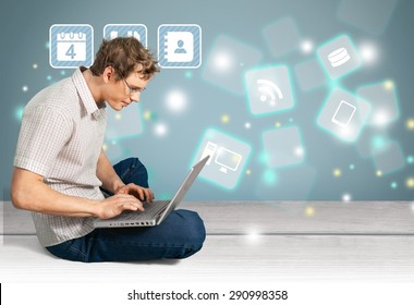Laptop, Using Laptop, Using Computer.