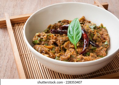 Larb Pla Duk, Minced Catfish Spicy Salad with Herbs, thai food