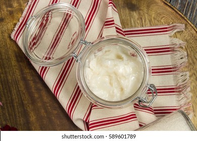 Lard In A Glass Jar.