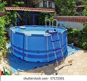 Large Above Ground Metal Frame Swimming Pool In My Back Yard