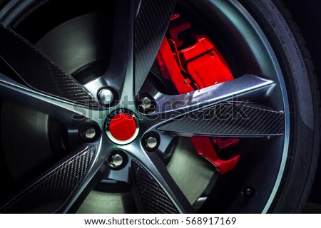Large Alloy wheel with of expensive super car