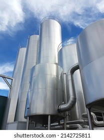 Large Aluminum Storage Tanks Of A Modern Factory