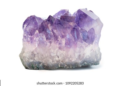 Large amethyst druse isolated on a white background.