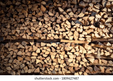 Large Amount Of Firewood For Burning