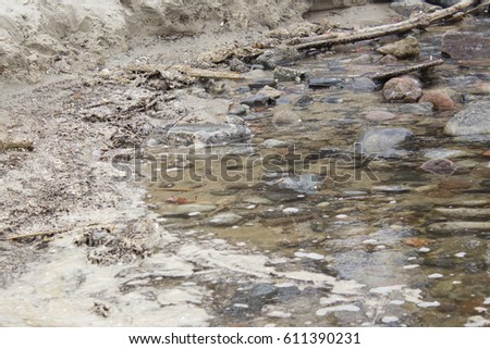 A large amount of trash polluting our waters.