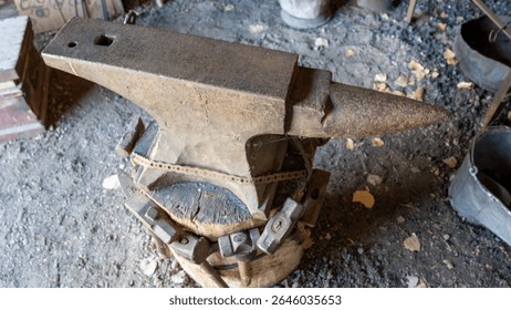 a large anvil in the forge