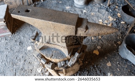 a large anvil in the forge