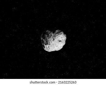 A large asteroid near Earth's orbit threatens life on our planet. A large celestial object. Dangerous meteorite.