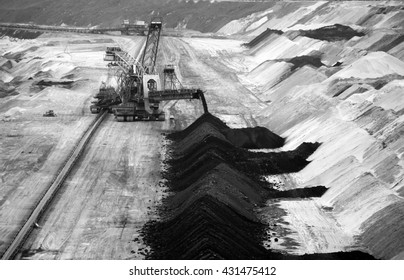 A large backloader in an open cast mine, Nordrhein-Westfalen, Germany