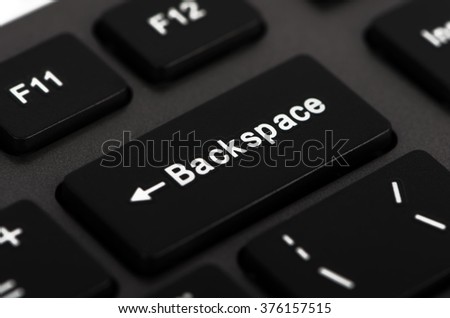 Is large in the backspace button on the keyboard closeup
