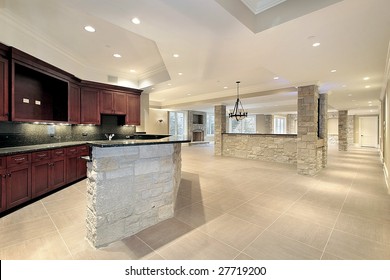 Large Basement With Bar