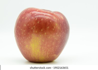 Large Beautiful Cosmic Crisp Apple  Against Bright White Background 