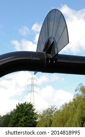 Large Black Industrial Pipe with Fan Shaped Anti Climb Device