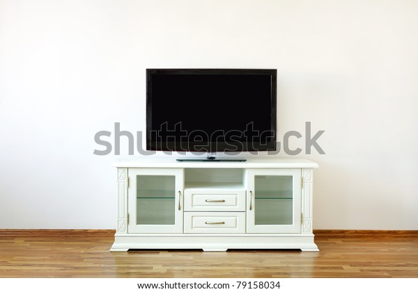 Large Black Widescreen Tv Set On Stock Photo Edit Now 79158034