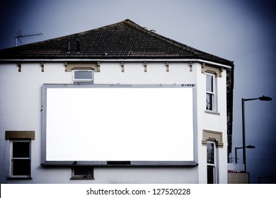 Large Blank Billboard On Side Of Building