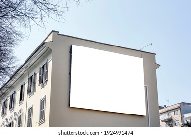 Large blank billboard on the street in the city, mock up - Image