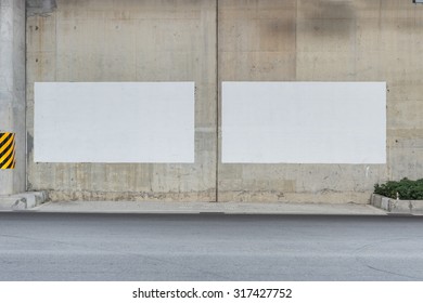 Large Blank Billboard On A Street Wall