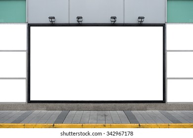  Large blank billboard on a street wall,  banners with room to add your own text - Shutterstock ID 342967178