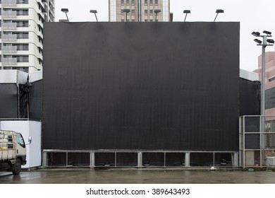 Large Blank Billboard On A Street Wall, Banners With Room To Add Your Own Text