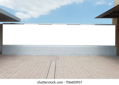 Large Blank Billboard On A Street Wall, Banners With Room To Add Your Own Text