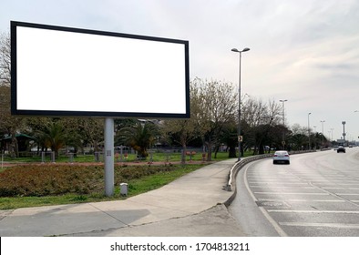 Large Blank Frame Local Place  Billboards Mockup For Outdoor Advertising In Istanbul Turkey