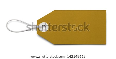 Large Blank Tag with Copy Space  Isolated on White Background.