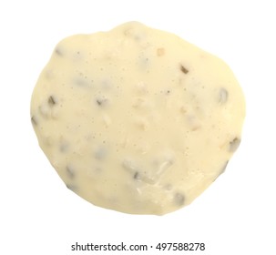 A Large Blob Of Tartar Sauce Isolated On A White Background.