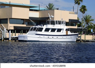 Large Boat On Anclote River Off The Gulf Of Mexico