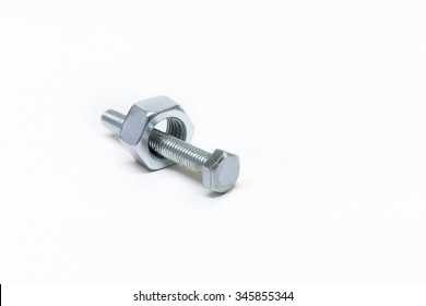 Large Bolt And Small Nut On White Background, One Size Does Not Fit All Concept