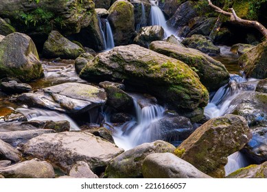 A Large Boulder In The Creek Bed