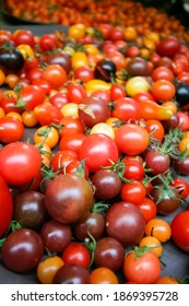 Large bowl of multicolored cherry tomatoes