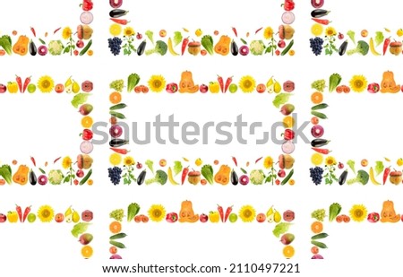 Similar – Image, Stock Photo Fruit frame on white background