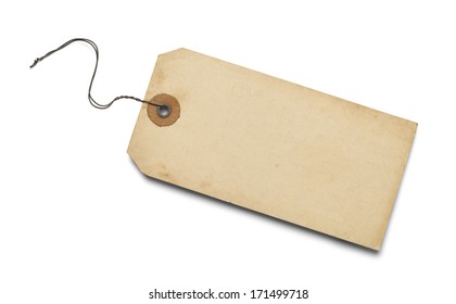 Large Brown Tag with Copy Space Isolated on white Background.