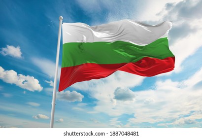 Large Bulgaria flag waving in the wind