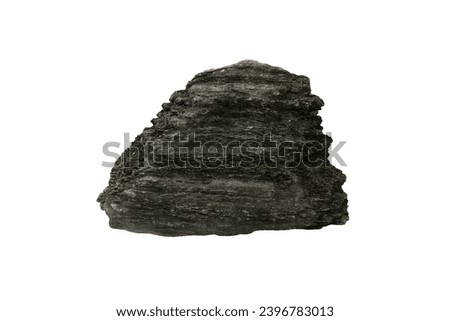 A large Calc-silicate rock stone or skarn stone in Cambro-Ordovician age isolated on white background.