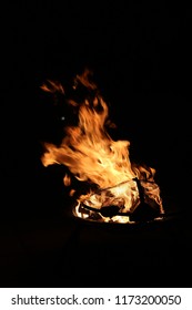 a large campfire