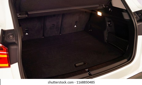 large capacious trunk of a modern car background