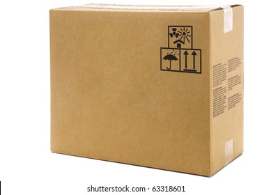 large cardboard box isolated on white background