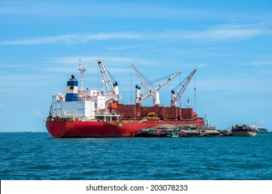 Transportation Containers Cargo Ship Out Harbor Stock Photo 400458910 ...