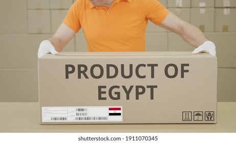 Large Carton With PRODUCT OF EGYPT Printed Text On The Side