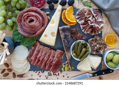 Large Charcuterie Board Assortment Top Down View