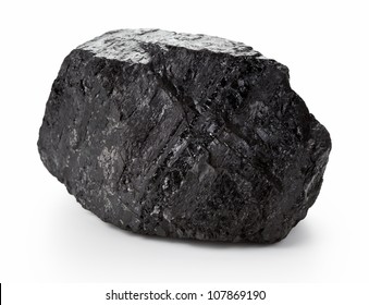 Large Coal Lump Isolated On White Background