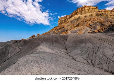 Large Coal Mound In Front Of Mountain