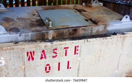 A Large Collection Bin Of Waste Oil