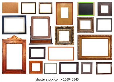 Large Collection Different Types Wooden Frames Stock Photo 136943345 ...